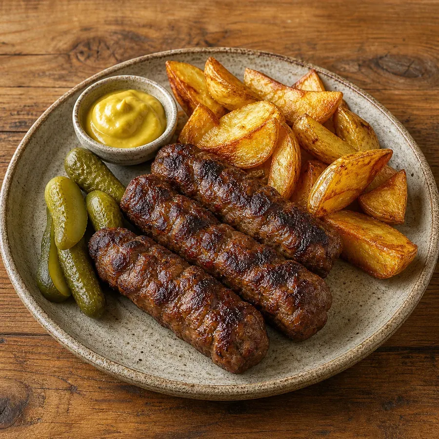 Mici cu cartofi și muștar